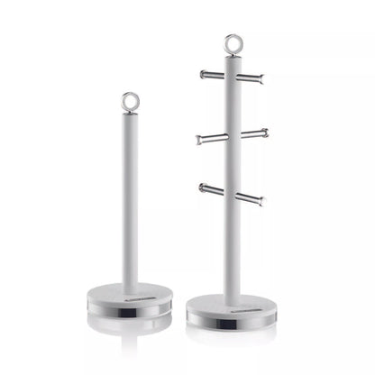 Swan Swan Elegance Bread Bin, Canisters, Mug Tree & Towel Pole Storage Set (White)
