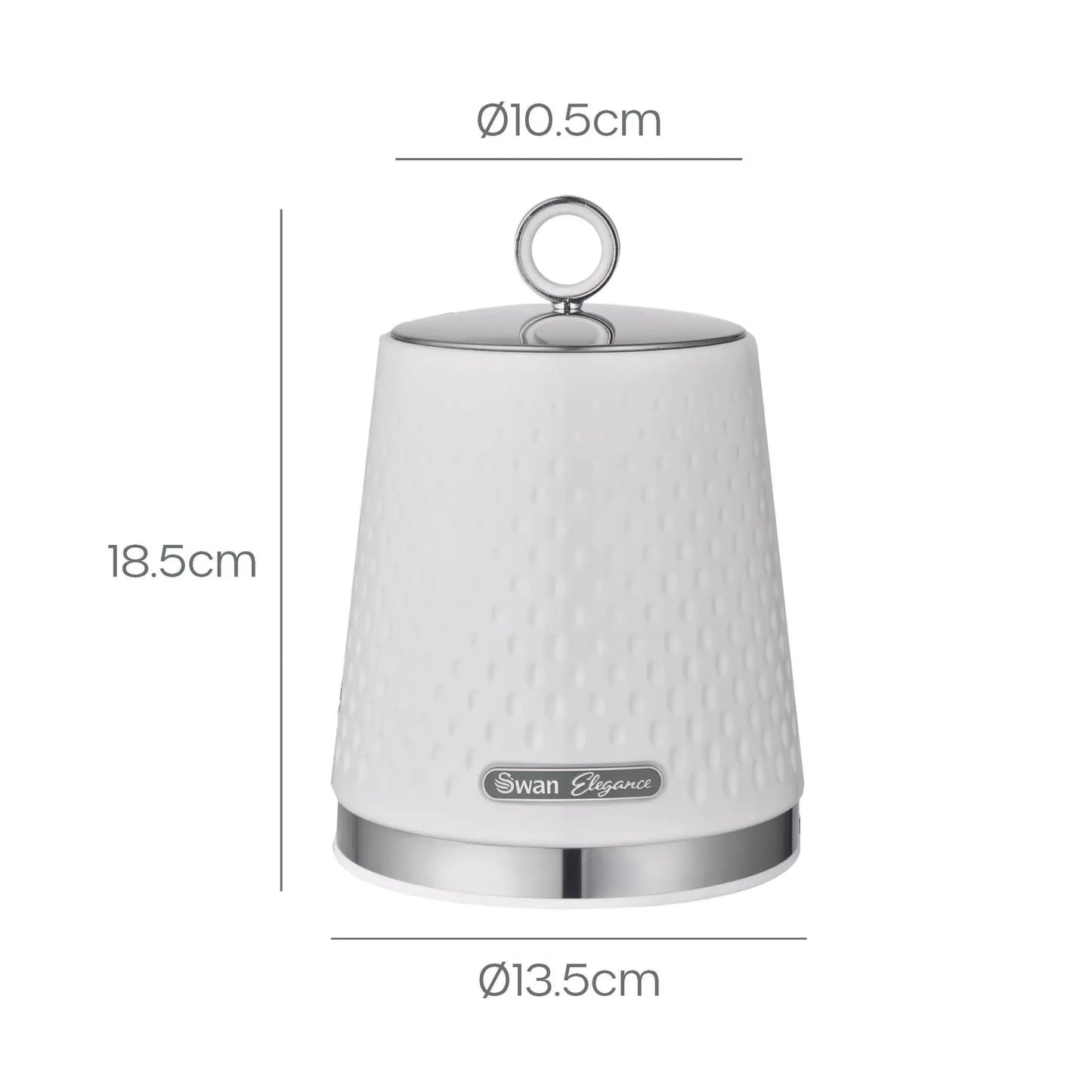 Swan Swan Elegance Kettle, 4 Slice Toaster, Bread Bin, Canisters, Towel Pole & Mug Tree Set (White)