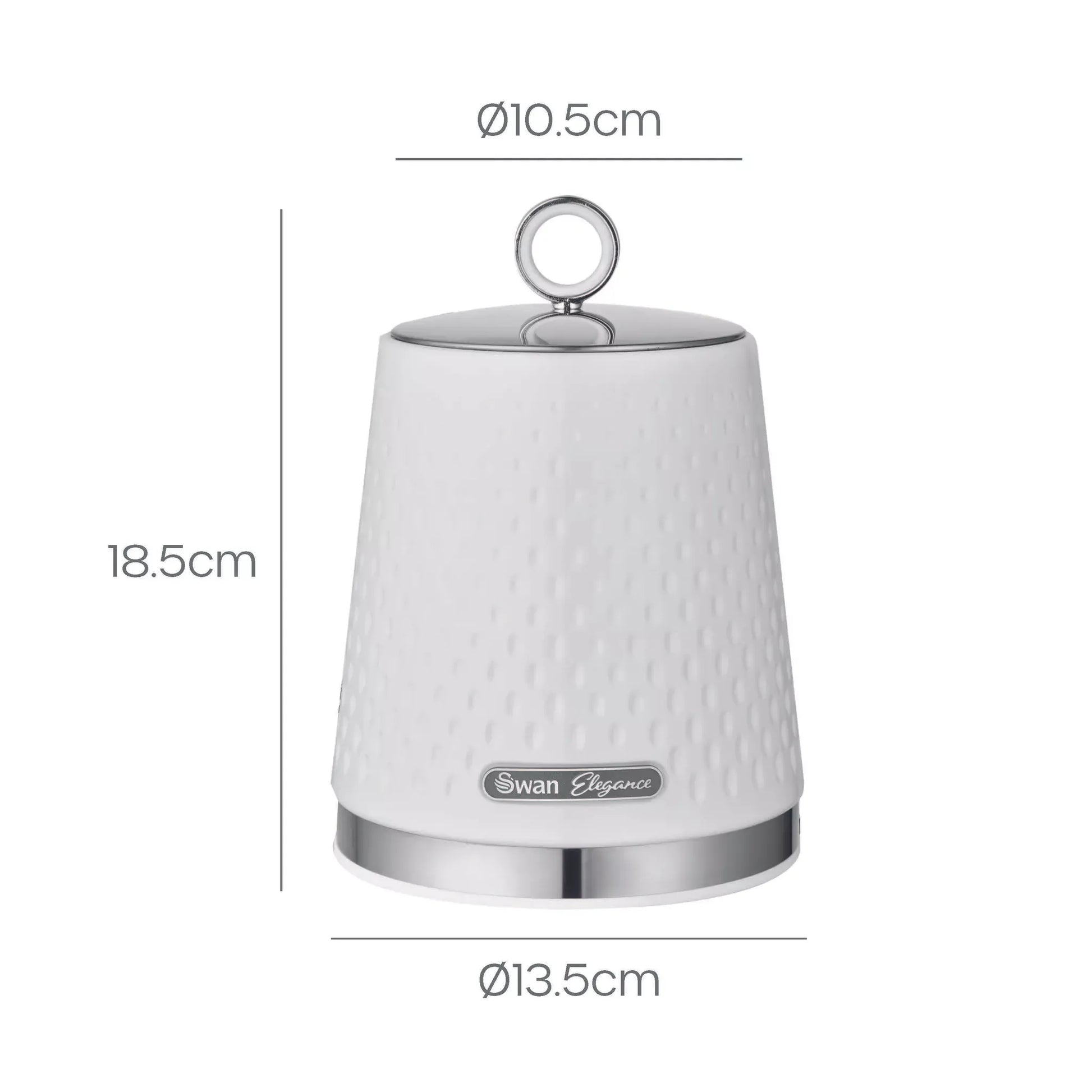 Swan Swan Elegance Kettle, 4 Slice Toaster, Bread Bin, Canisters, Towel Pole & Mug Tree Set (White)