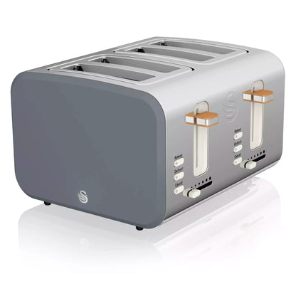 Swan Swan Nordic Kettle & 4 Slice Toaster Kitchen Set (Grey)