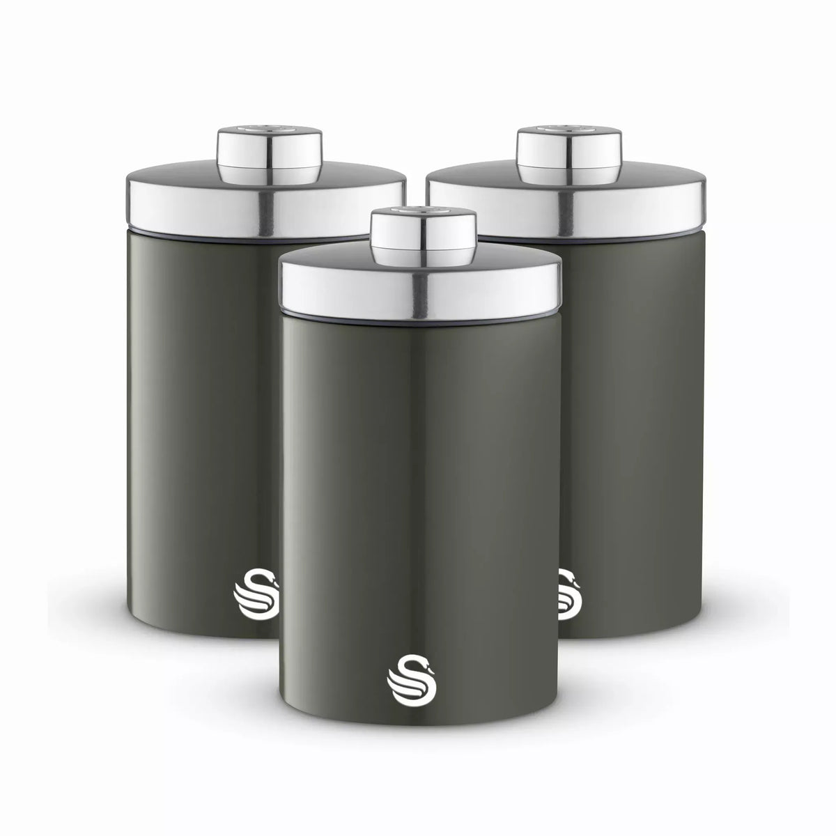 Swan Swan Townhouse Bread Bin, Canisters, Towel Pole & Mug Tree Set (Graphite)