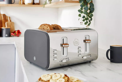 Swan Swan Nordic Kettle & 4 Slice Toaster Kitchen Set (Grey)