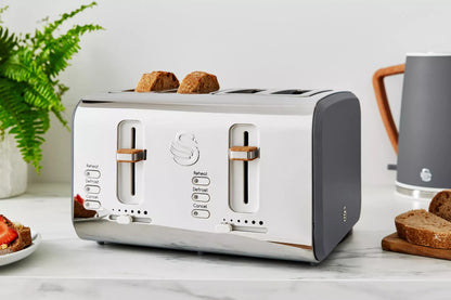 Swan Swan Nordic Kettle & 4 Slice Toaster Kitchen Set (Grey)