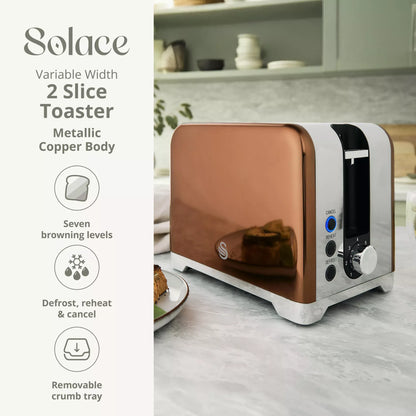 Swan Swan Solace Jug Kettle & 2 Slice Toaster Kitchen Set (Copper)
