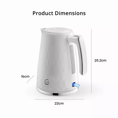 Swan Swan Hexton Kettle & 2 Slice Toaster Kitchen Set (White)