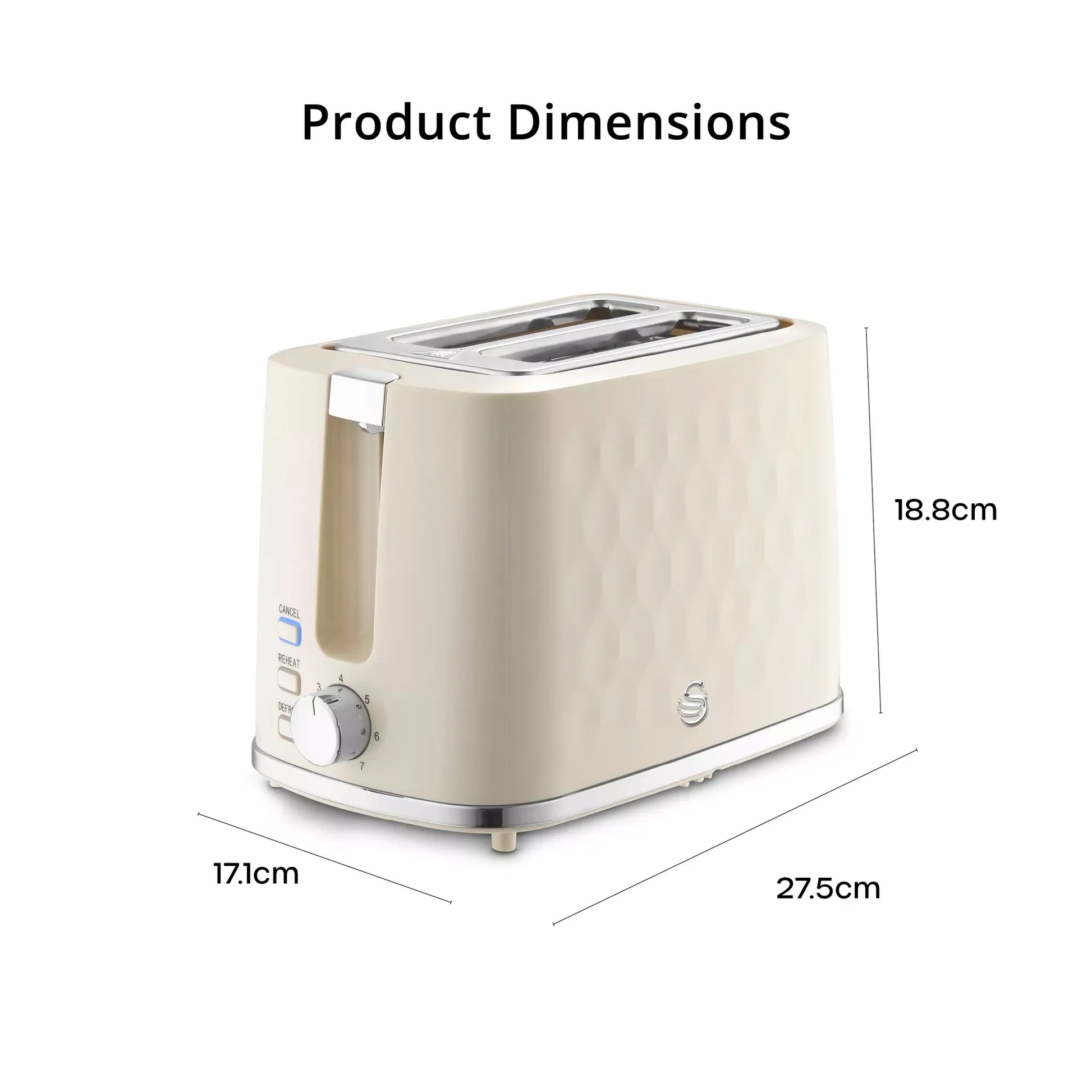 Swan Swan Hexton Kettle & 2 Slice Toaster Kitchen Set (Cream)