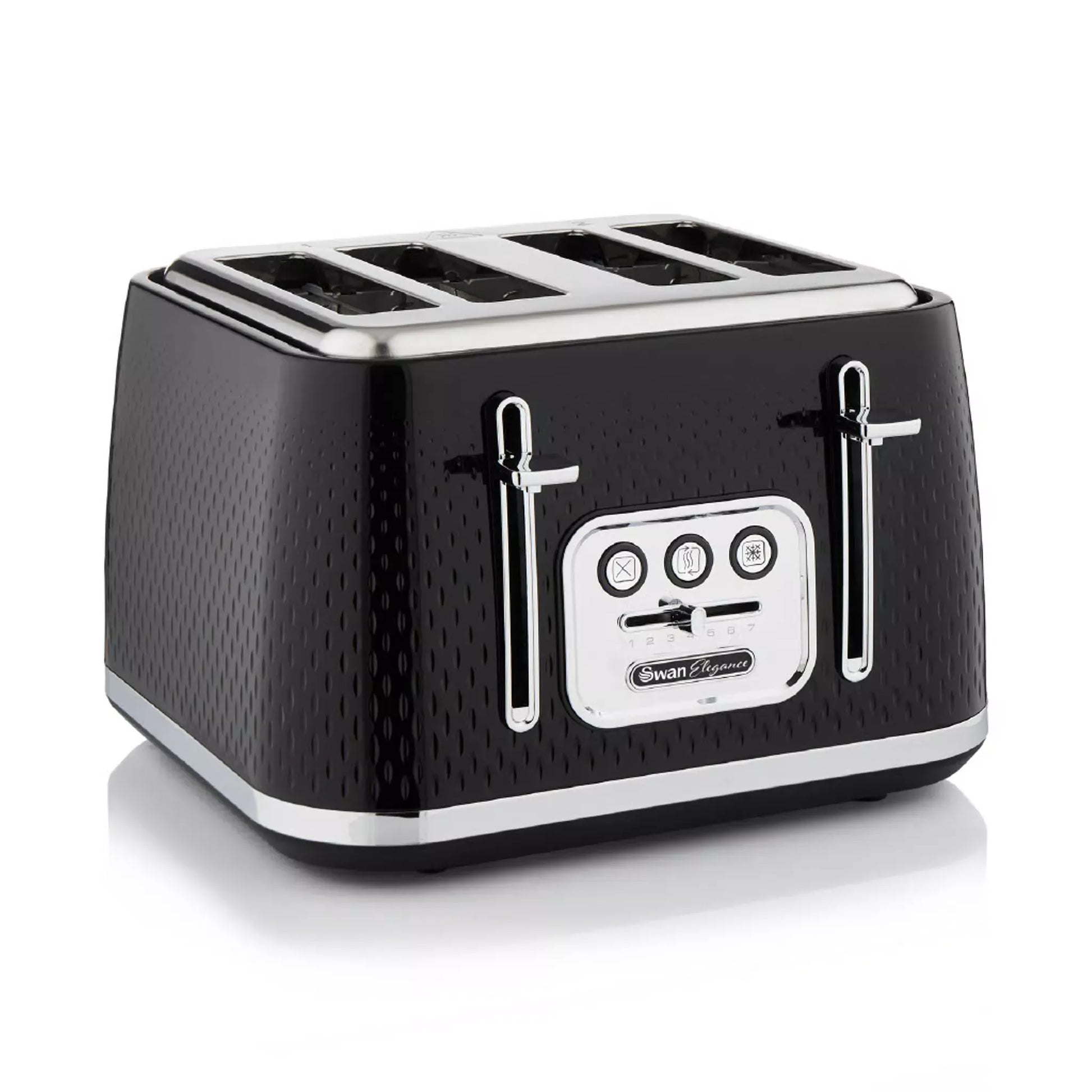 Swan Swan Elegance Kettle & 4 Slice Toaster Kitchen Set (Black)