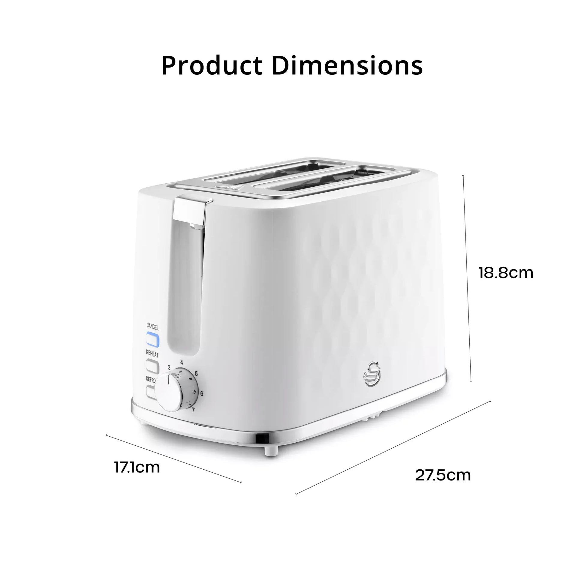 Swan Swan Hexton Kettle & 2 Slice Toaster Kitchen Set (White)