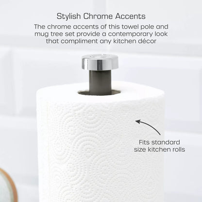 Swan Swan Townhouse Bread Bin, Canisters, Towel Pole & Mug Tree Set (Graphite)