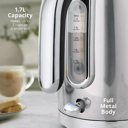 Swan Swan Solace Jug Kettle & 2 Slice Toaster Kitchen Set (Silver Stainless Steel)