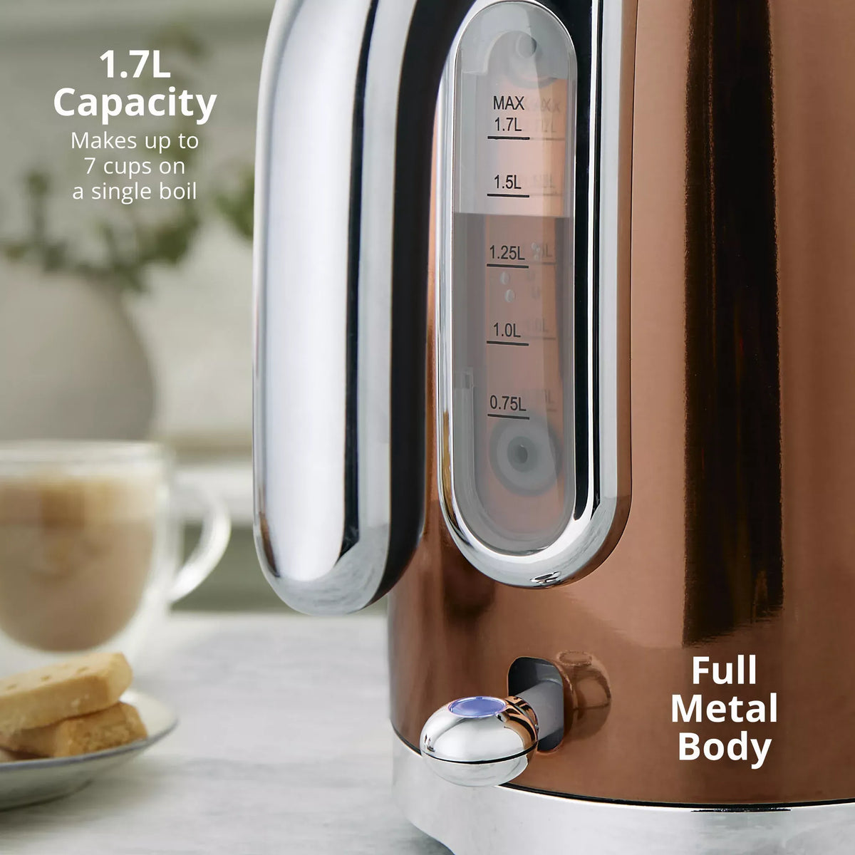 Swan Swan Solace Jug Kettle & 2 Slice Toaster Kitchen Set (Copper)