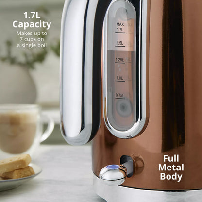 Swan Swan Solace Jug Kettle & 2 Slice Toaster Kitchen Set (Copper)