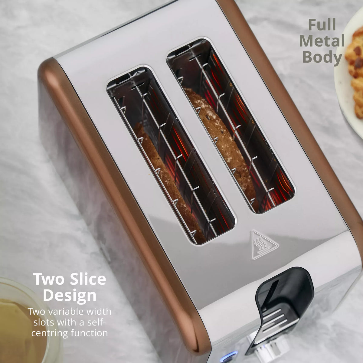 Swan Swan Solace Jug Kettle & 2 Slice Toaster Kitchen Set (Copper)