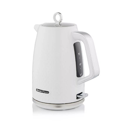 Swan Swan Elegance Kettle, 4 Slice Toaster, Bread Bin, Canisters, Towel Pole & Mug Tree Set (White)