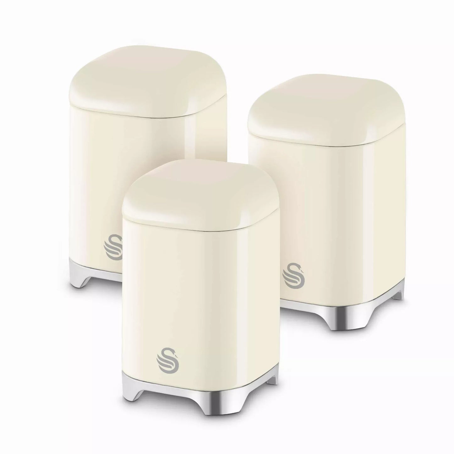 Swan Solace Bread Bin & Canisters Storage Set (Cream) Bread Bin & Canister Sets