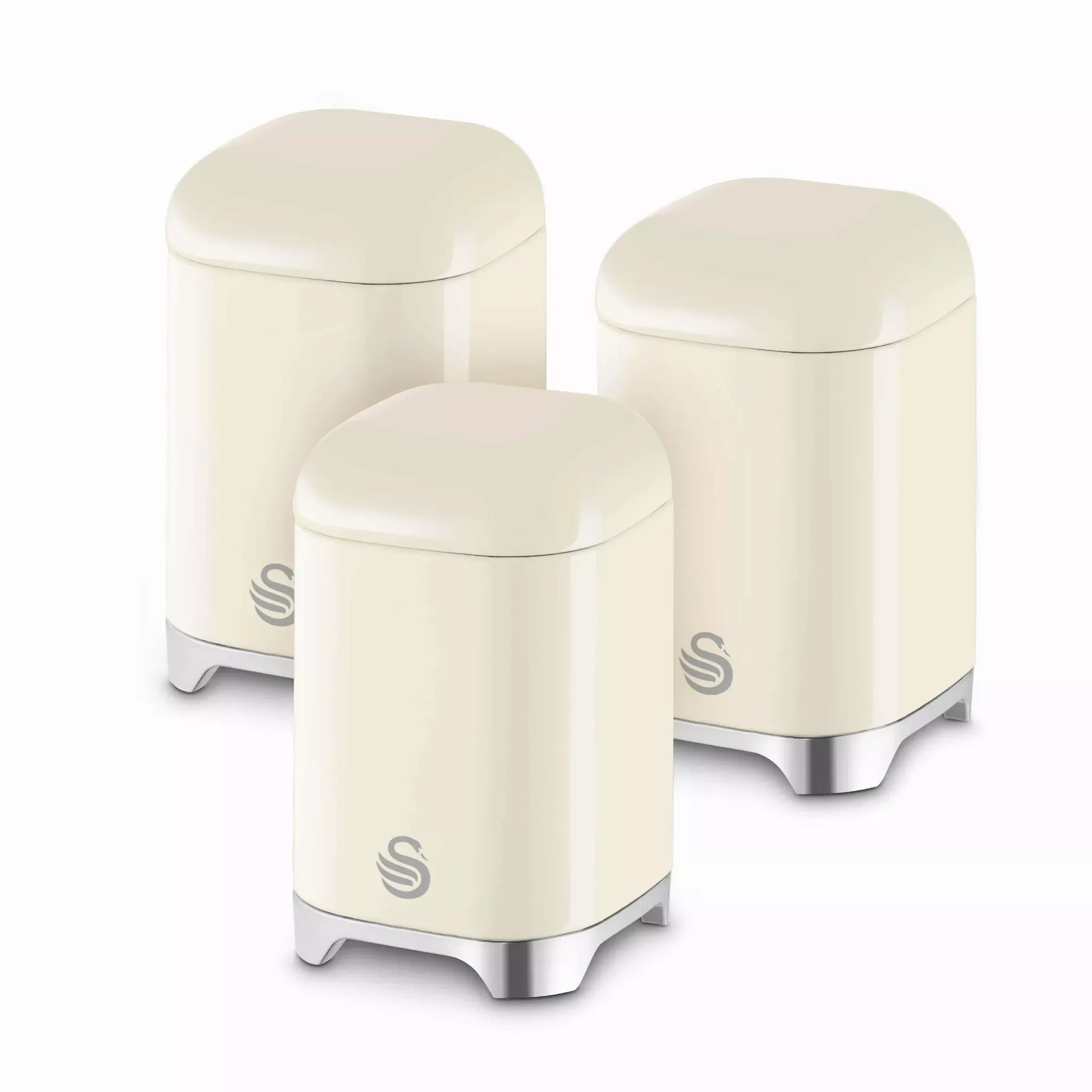 Swan Solace Bread Bin & Canisters Storage Set (Cream) Bread Bin & Canister Sets