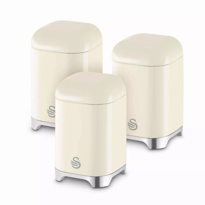 Swan Solace Bread Bin & Canisters Storage Set (Cream) Bread Bin & Canister Sets