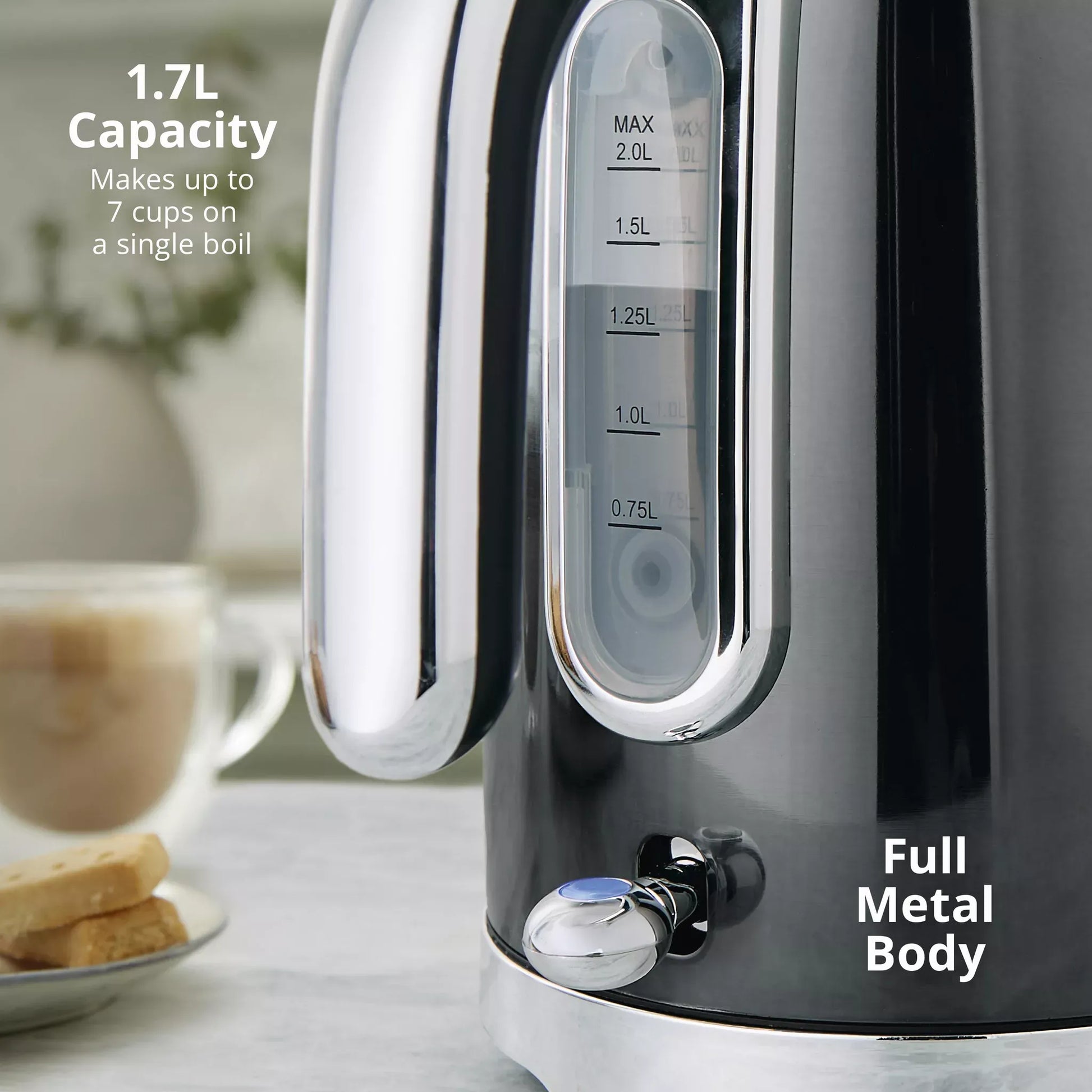Swan Swan Solace Jug Kettle & 2 Slice Toaster Kitchen Set (Graphite)