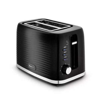 Swan Swan Wave Kettle & 2 Slice Toaster Kitchen Set (Black)