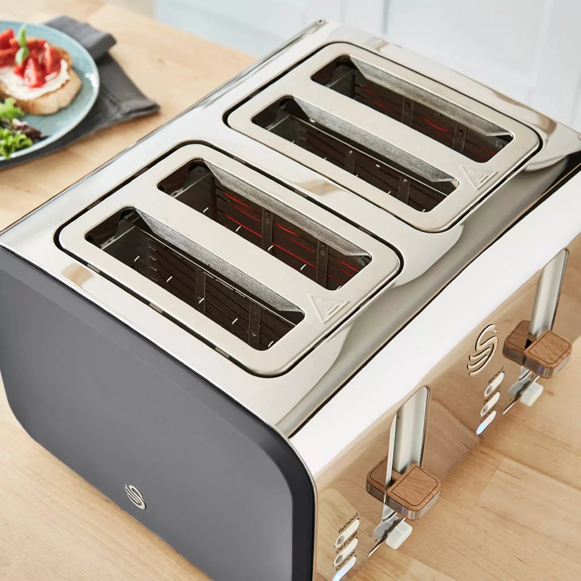 Swan Swan Nordic Kettle & 4 Slice Toaster Kitchen Set (Grey)