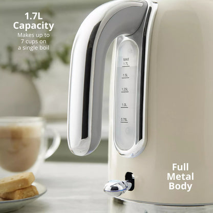 Swan Solace Jug Kettle & 2 Slice Toaster Kitchen Set (Cream) Kettle & Toaster Sets