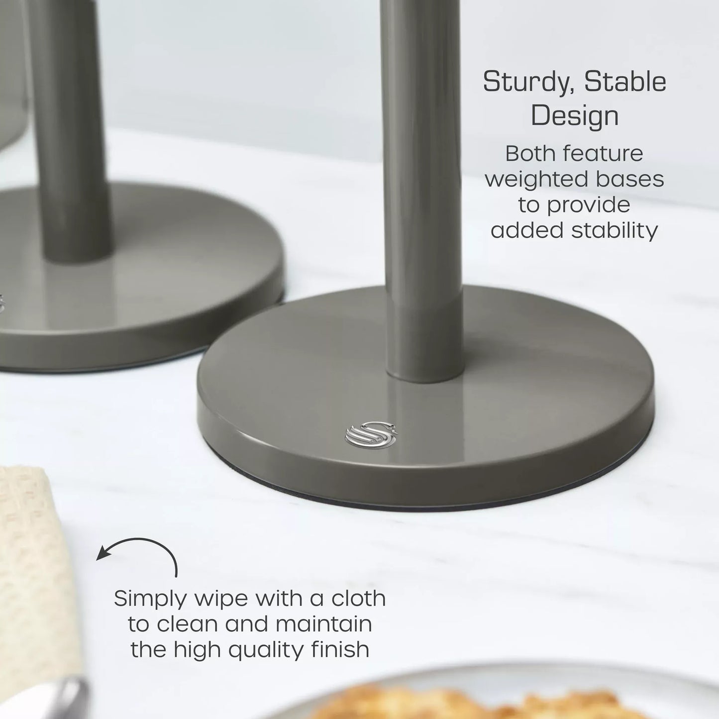 Swan Swan Townhouse Bread Bin, Canisters, Towel Pole & Mug Tree Set (Graphite)