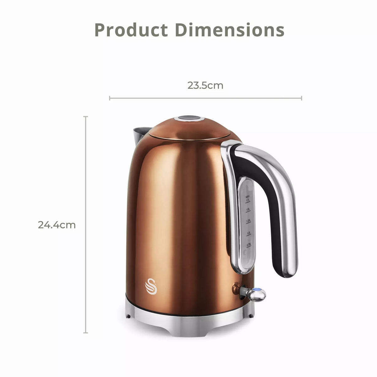Swan Swan Solace Jug Kettle & 2 Slice Toaster Kitchen Set (Copper)