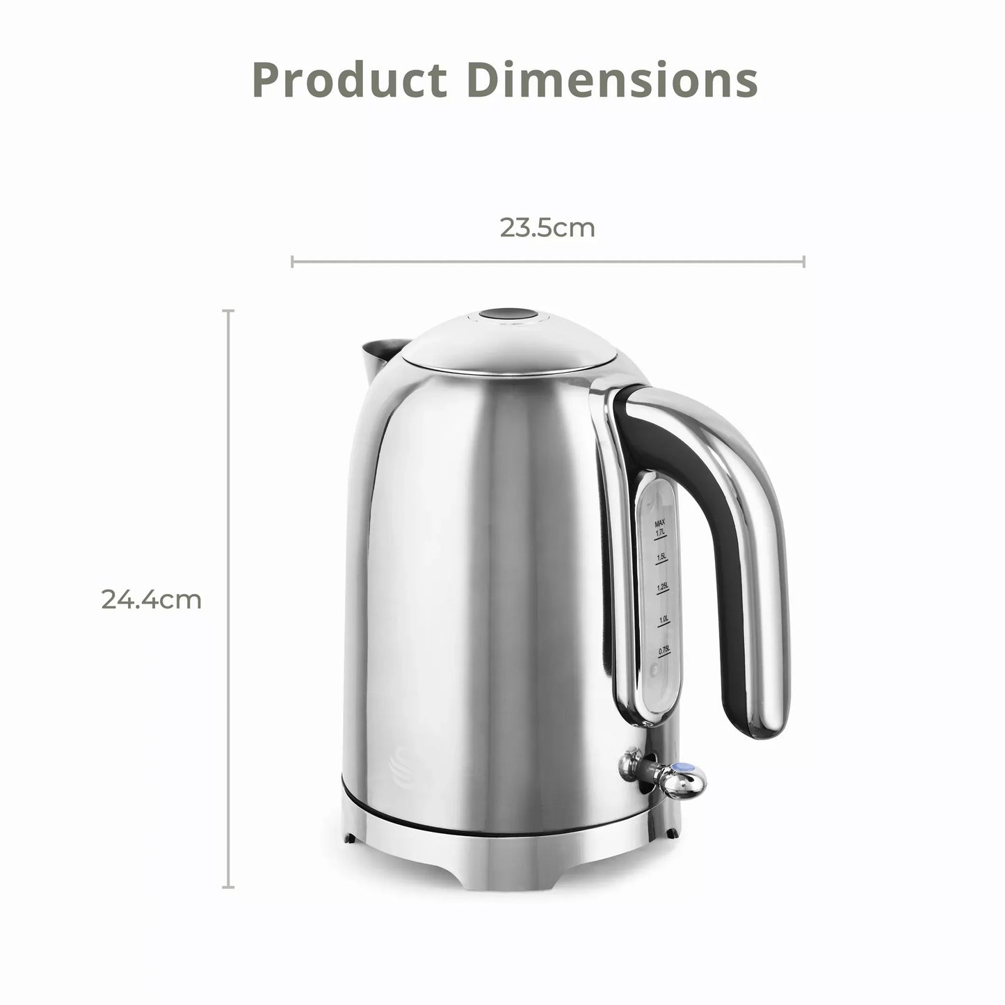 Swan Swan Solace Jug Kettle & 2 Slice Toaster Kitchen Set (Silver Stainless Steel)