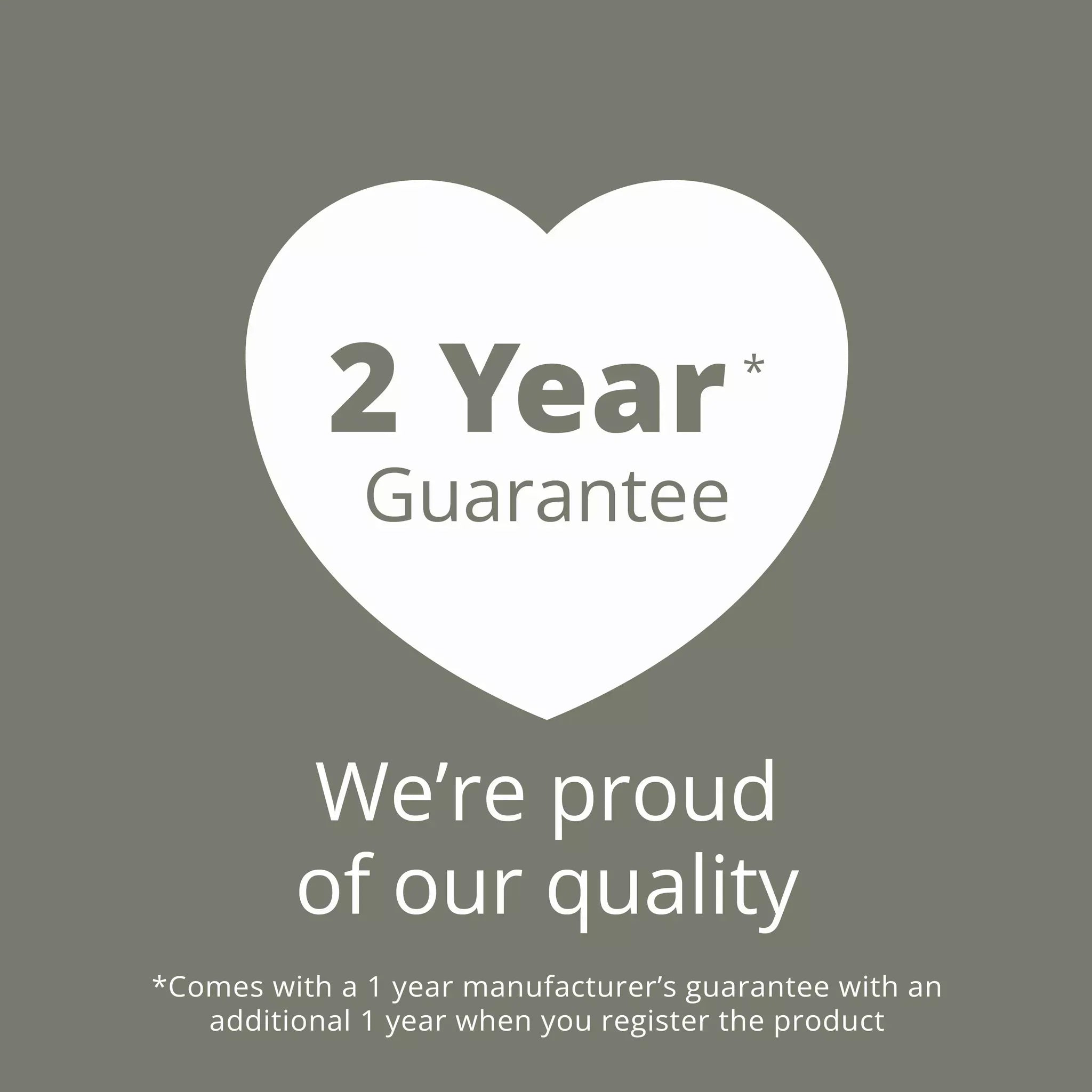Kitchen set with 2-year guarantee label