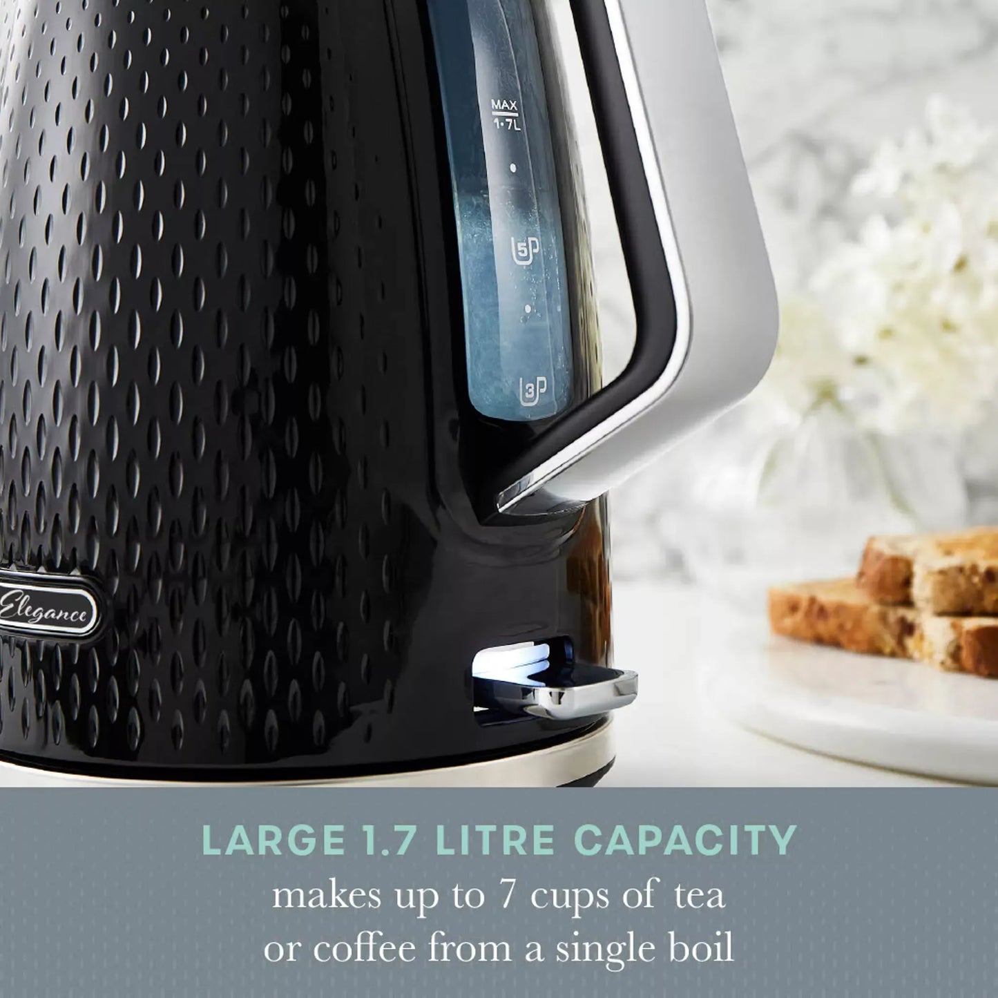 Swan Swan Elegance Kettle & 4 Slice Toaster Kitchen Set (Black)