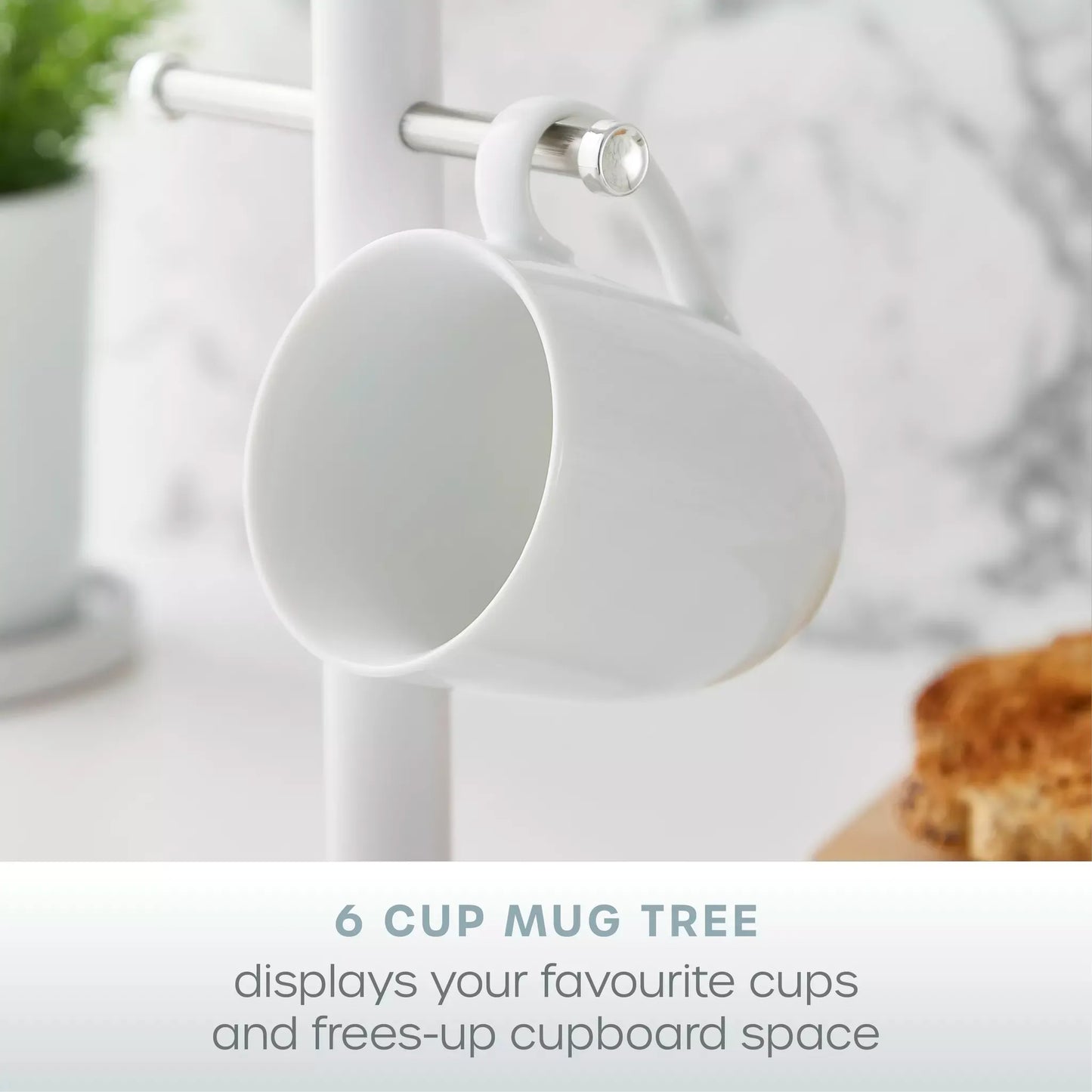 Swan Swan Serenity Bread Bin, Canisters, Mug Tree & Towel Pole Kitchen Storage Set (White)