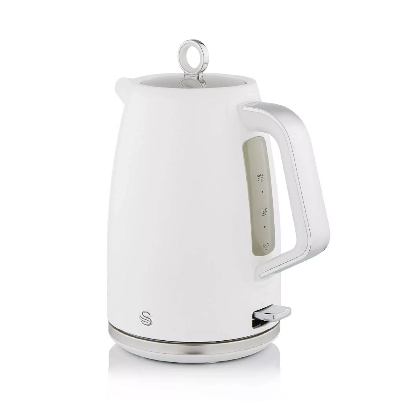 Swan Serenity Kettle, 4 Slice Toaster, Bread Bin, Canisters, Mug Tree & Towel Pole Set (White)