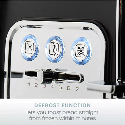 Swan Swan Serenity Kettle, 4 Slice Toaster, Bread Bin & Canisters Kitchen Set (Black)