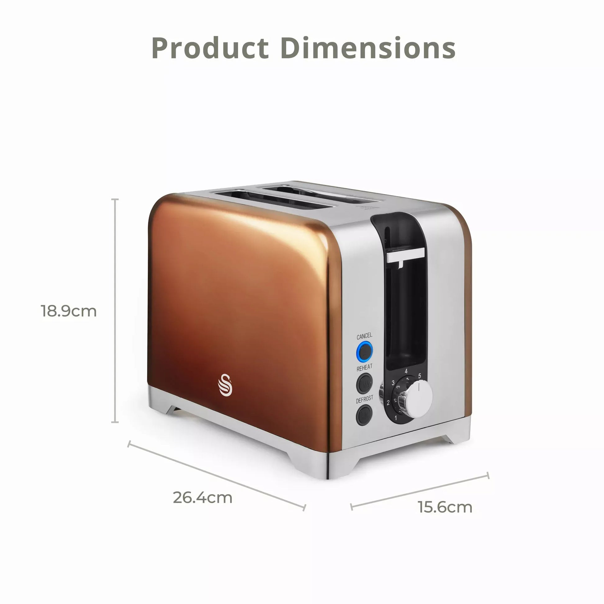 Swan Swan Solace Jug Kettle & 2 Slice Toaster Kitchen Set (Copper)