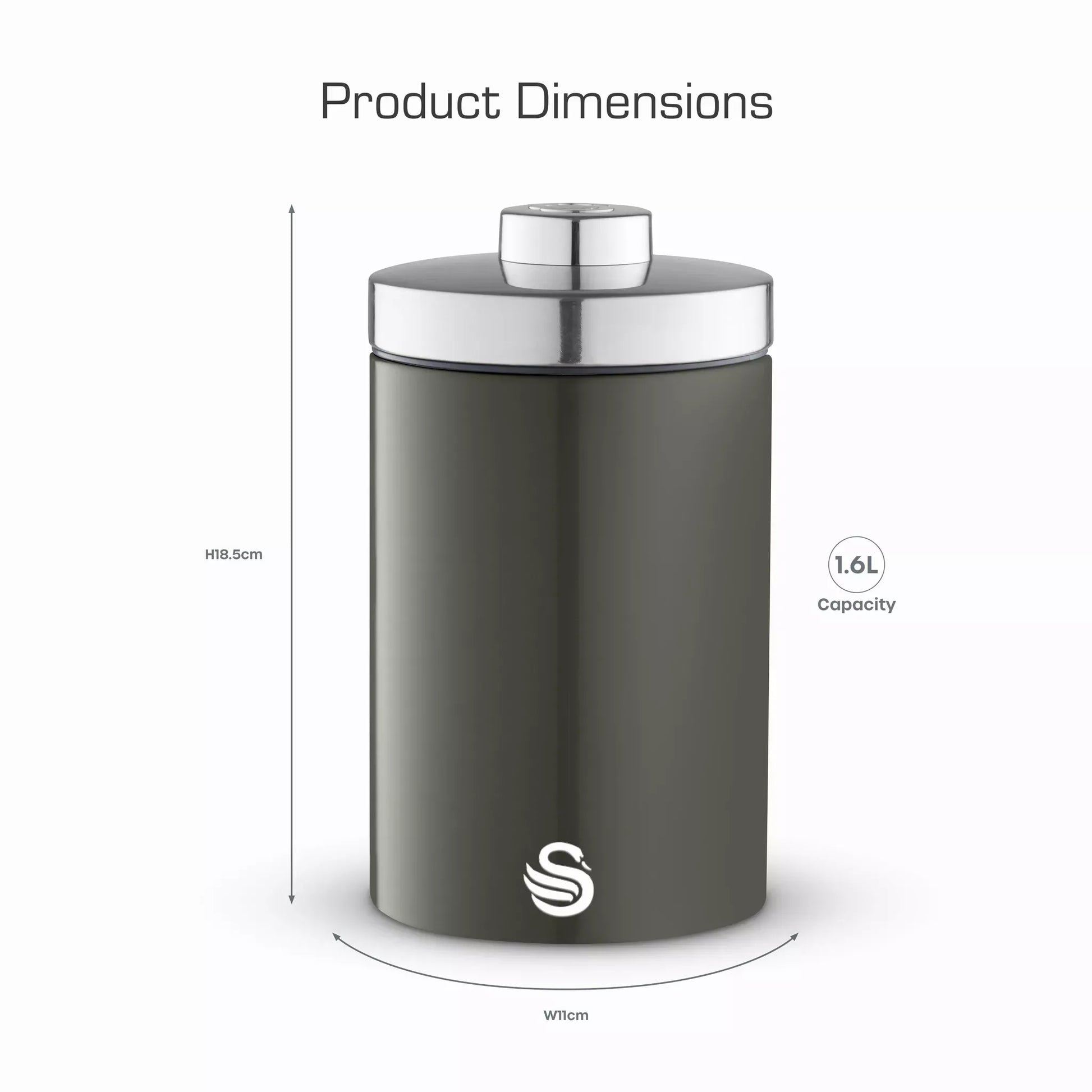 Swan Swan Townhouse Bread Bin, Canisters, Towel Pole & Mug Tree Set (Graphite)
