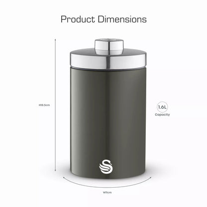 Swan Swan Townhouse Bread Bin, Canisters, Towel Pole & Mug Tree Set (Graphite)