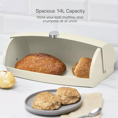 Swan Swan Townhouse Kettle, 2 Slice Toaster, Bread Bin, Canisters Kitchen Set (Cream)
