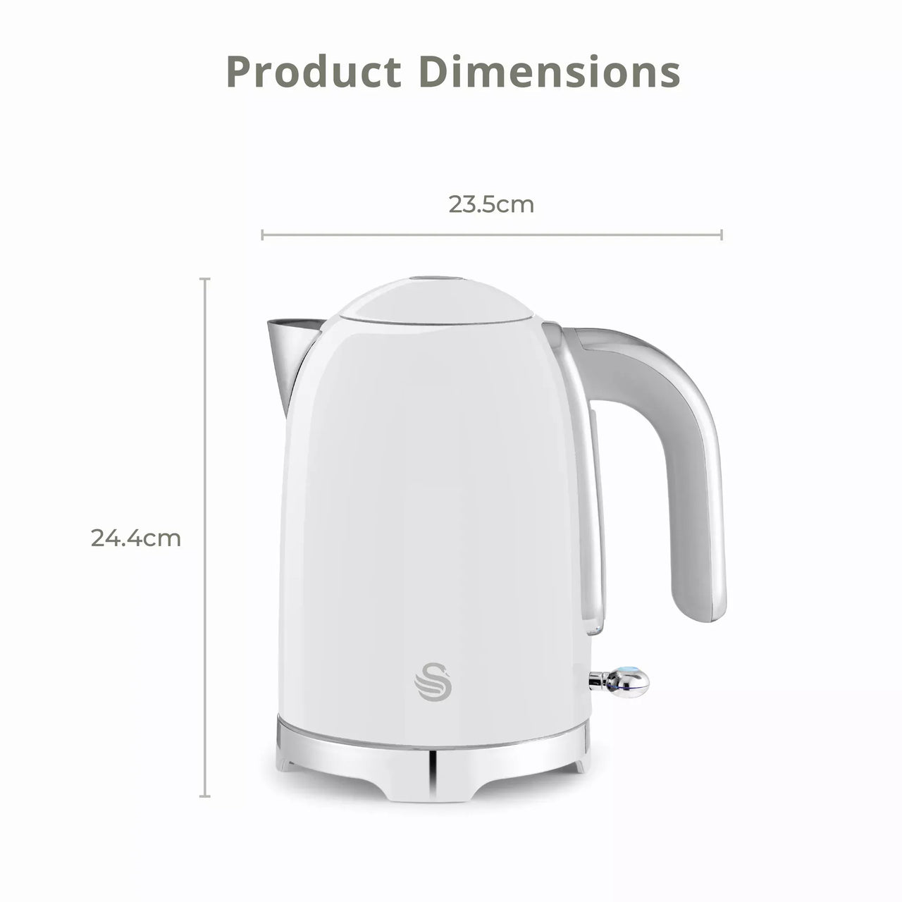 Swan Solace Jug Kettle, 2 Slice Toaster, Bread Bin & Canisters Kitchen Set (White)