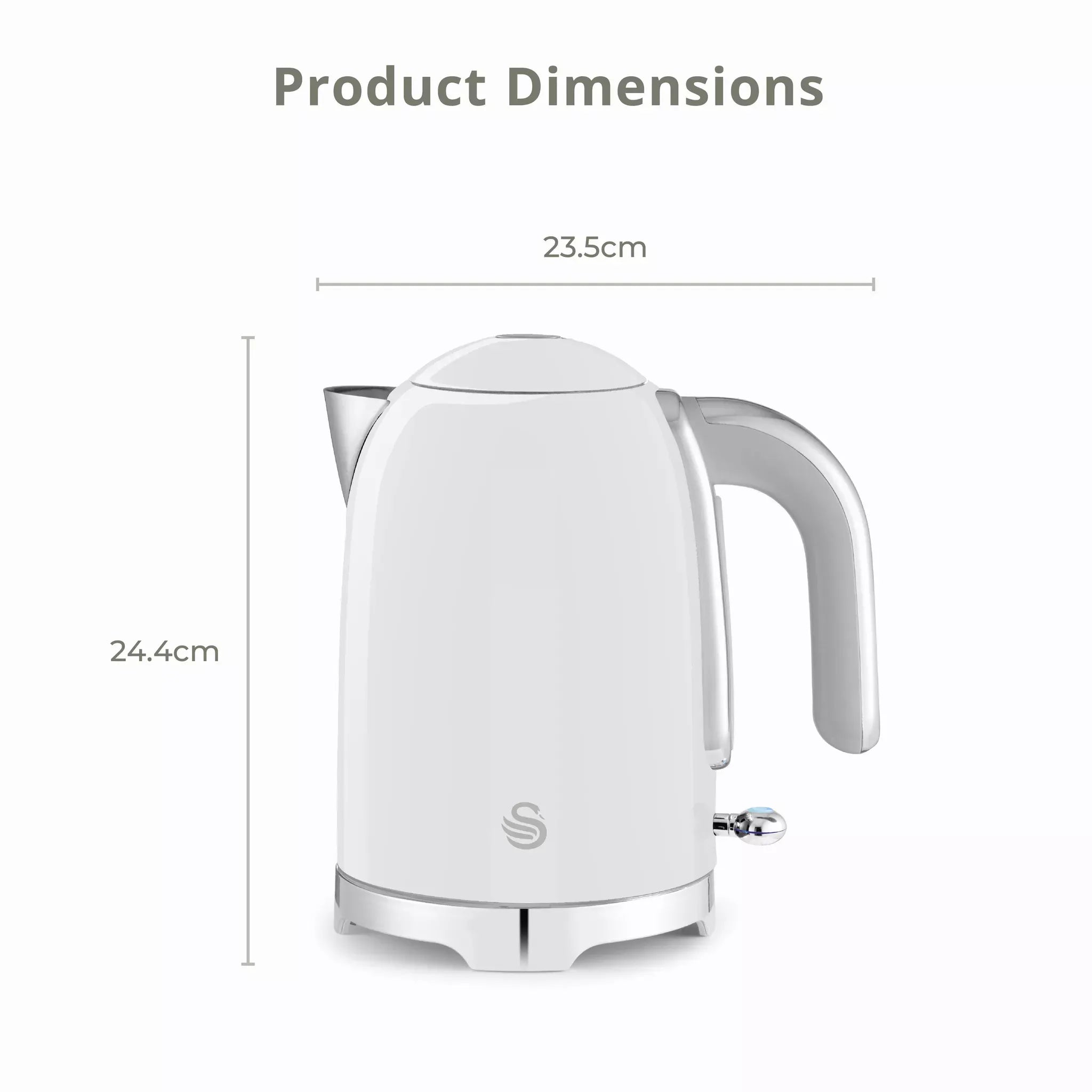 Swan Solace Jug Kettle, 2 Slice Toaster, Bread Bin & Canisters Kitchen Set (White)