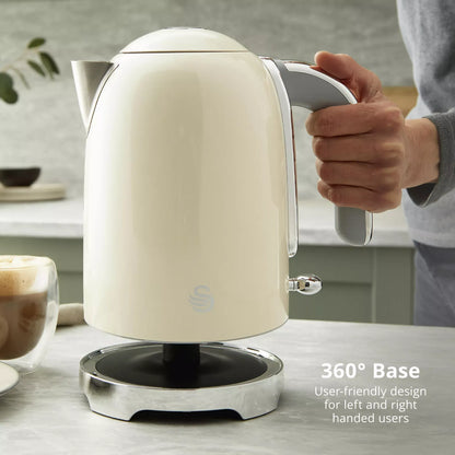 Swan Solace Jug Kettle & 2 Slice Toaster Kitchen Set (Cream) Kettle & Toaster Sets