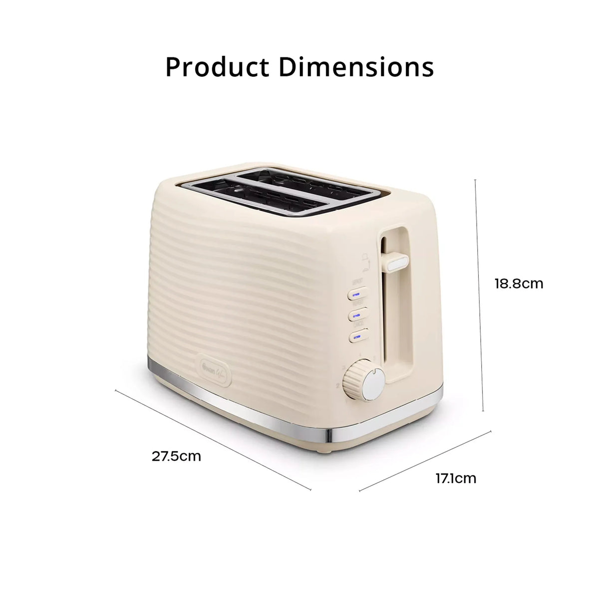 Swan Swan Wave Kettle & 2 Slice Toaster Kitchen Set (Cream)