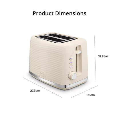 Swan Swan Wave Kettle & 2 Slice Toaster Kitchen Set (Cream)