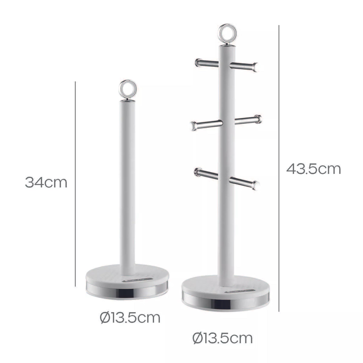 Swan Swan Elegance Bread Bin, Canisters, Mug Tree & Towel Pole Storage Set (White)