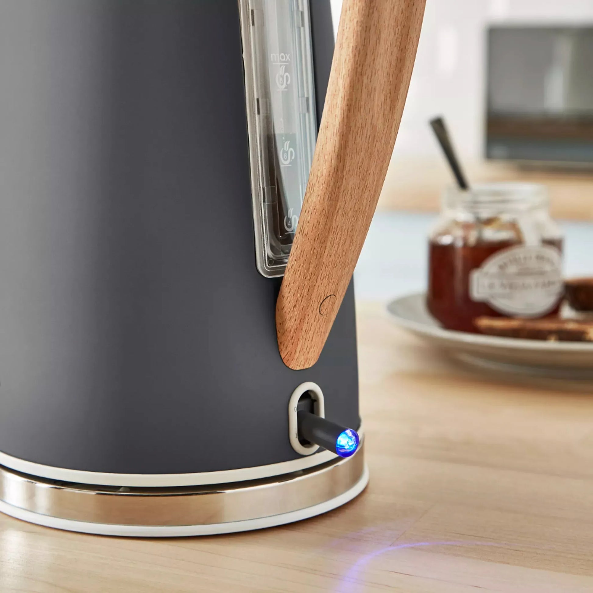 Swan Swan Nordic Kettle, 2 Slice Toaster, Bread Bin & Canisters Kitchen Set (Grey)