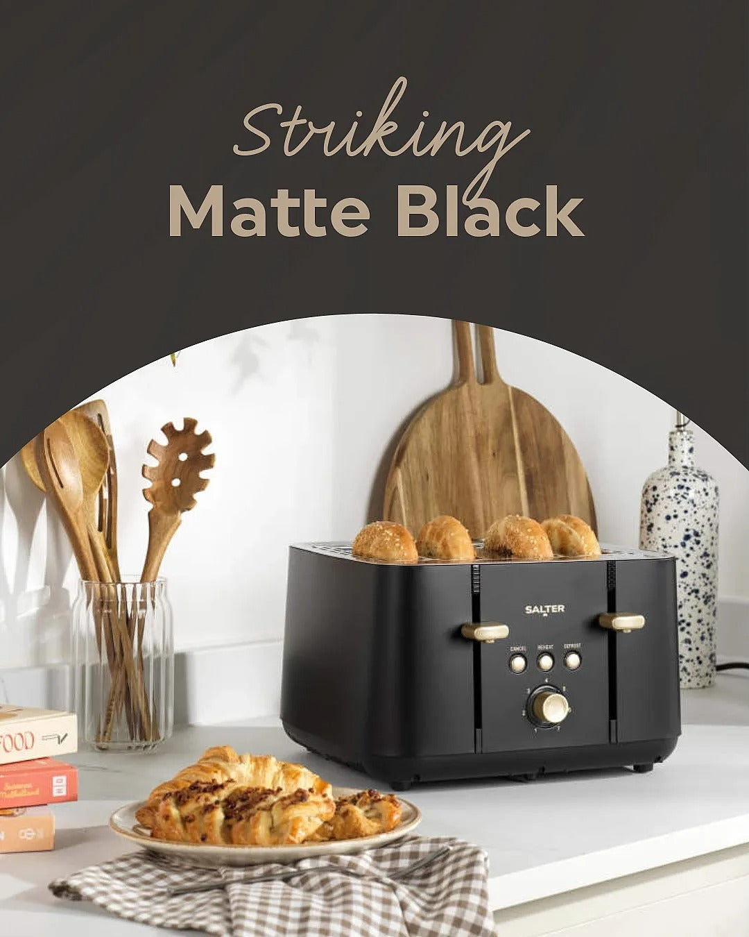 Salter Alchemy 4 Slice Toaster EK5565BG (Black & Gold)