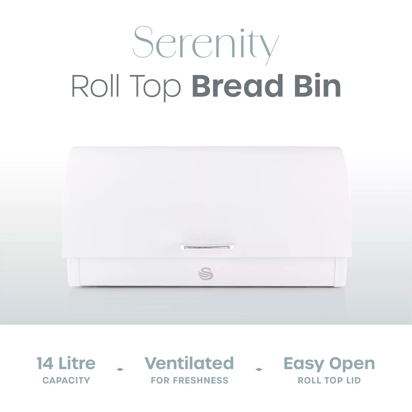 Swan Swan Serenity Kettle, 4 Slice Toaster, Bread Bin & Canisters Kitchen Set (White)