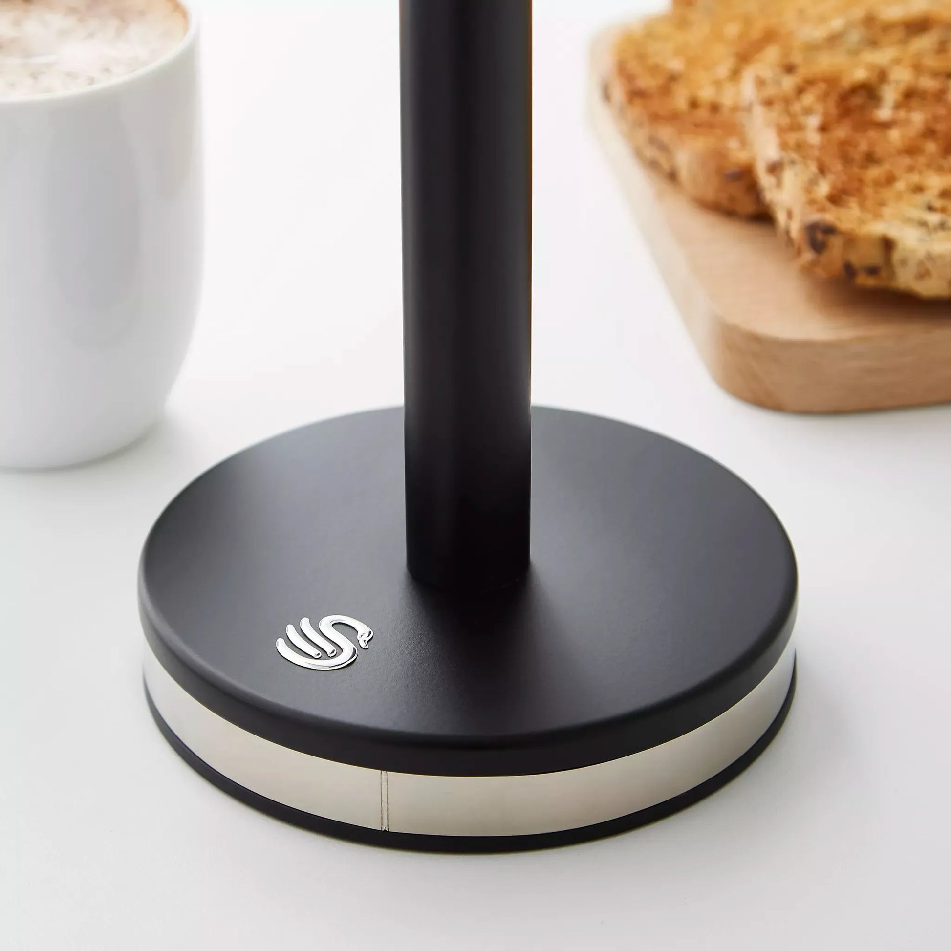 Swan Swan Serenity Bread Bin, Canisters, Mug Tree & Towel Pole Set (Black)