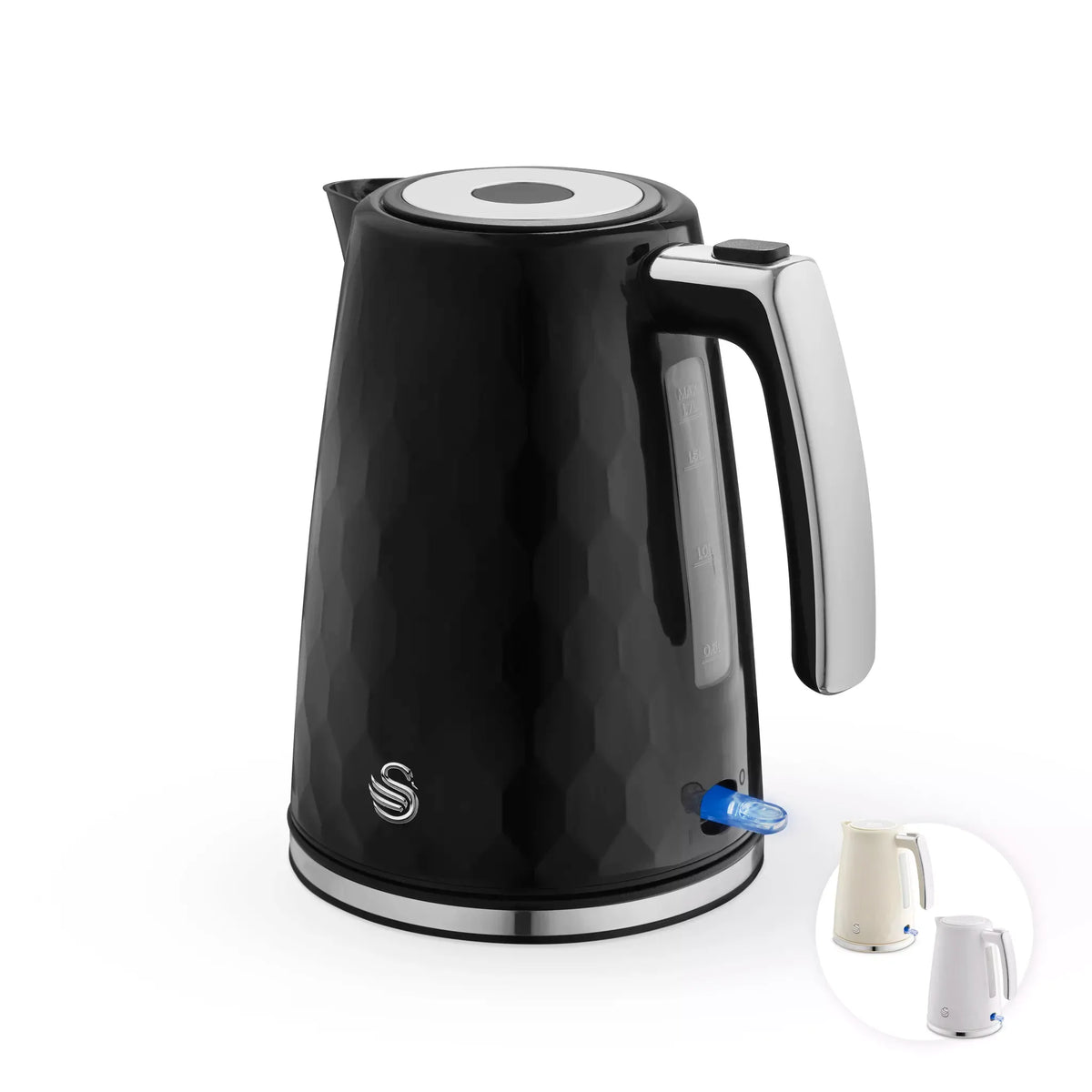 Swan Swan Hexton Kettle & 2 Slice Toaster Kitchen Set (Black)