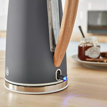 Swan Swan Nordic Kettle & 2 Slice Toaster Kitchen Set (Grey)