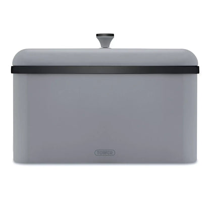 Tower Tower Sera Grey Kettle, 4 Slice Toaster, Bread Bin & Canisters Kitchen Set (Grey)
